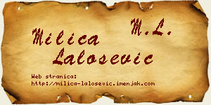 Milica Lalošević vizit kartica